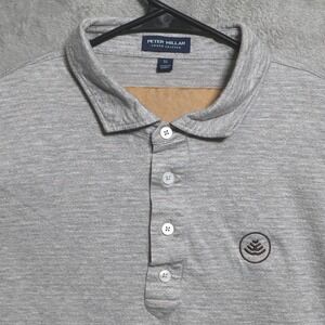 Peter Millar Polo Shirt Mens XL Heather Gray Crown Crafted Cotton Silk Casual